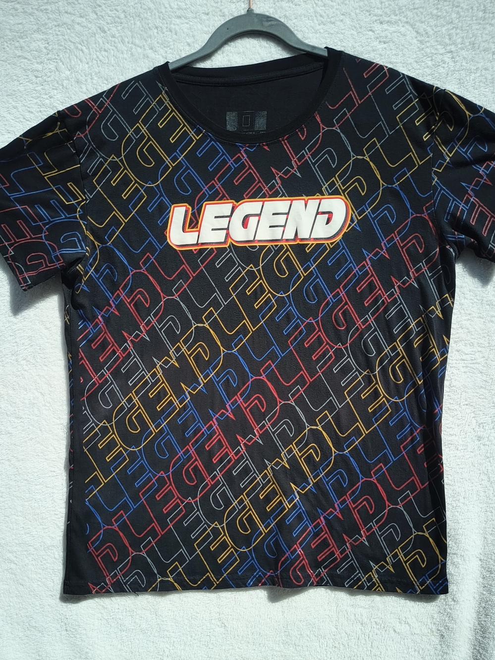 Legend Graphic Short Sleeve Tee - Black with Red, Blue & Yellow Accents